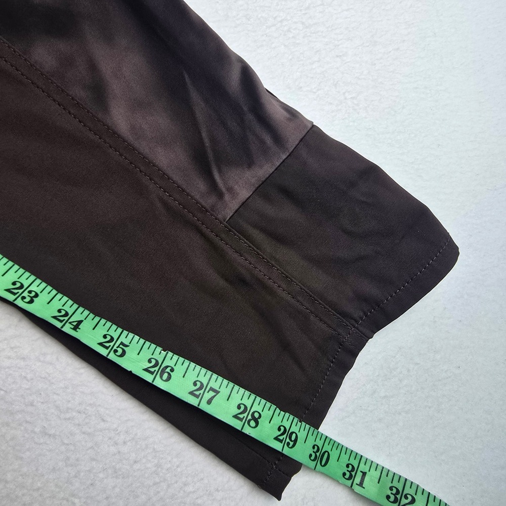 White House Black Market NWT The Straight Crop Pants Brown Satin Panel Size 12 - Picture 10 of 11